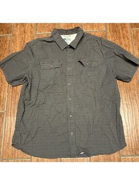 Sierra Designs Mens XXL Charcoal Gray Short Sleeve Button Down Shirt 1679684